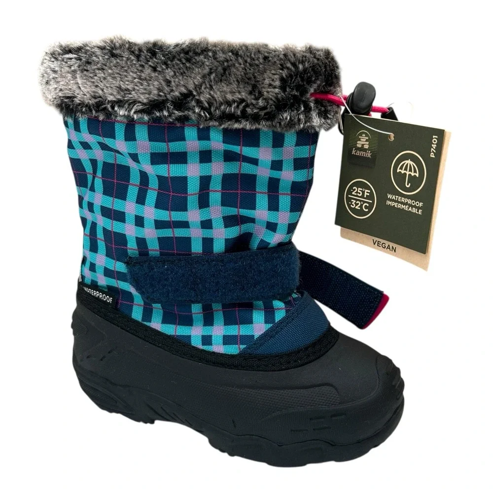 Kamik Toddler Girls Waterproof Snow Winter Boots Size 9 Aqua Pink Navy Teal‎